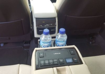 Lexus chauffeur driven car showing high level of luxury features for customer comfort and safety