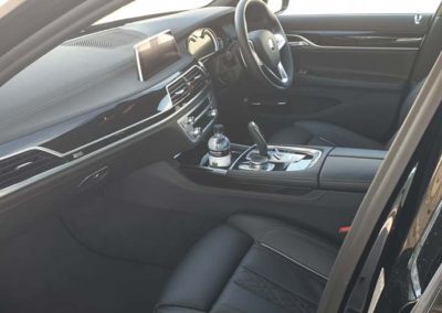 The interior of one of our luxury vehicles a BMW 7 series one of the most popular vehicles in the fleet